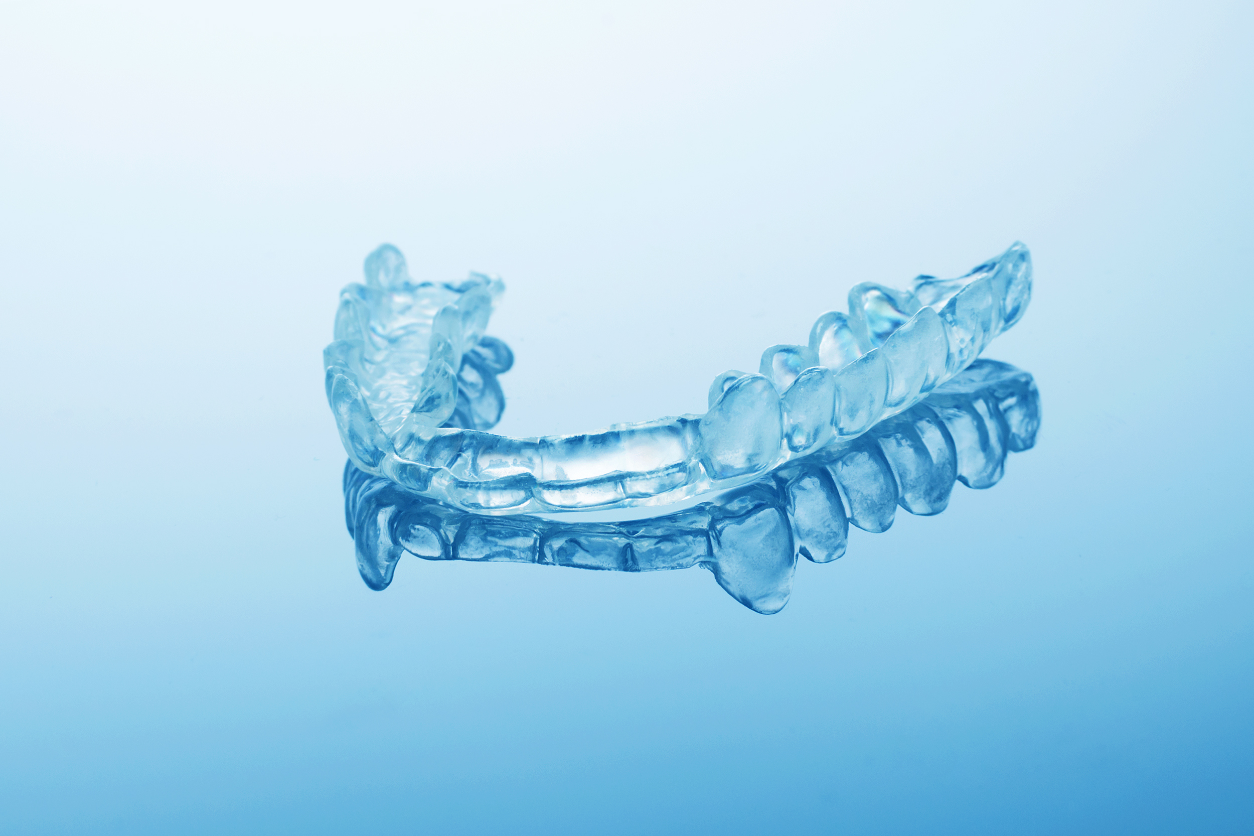 A clear custom-fit dental night guard